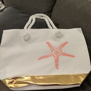 NWT Ion White Tote Bag with Starfish